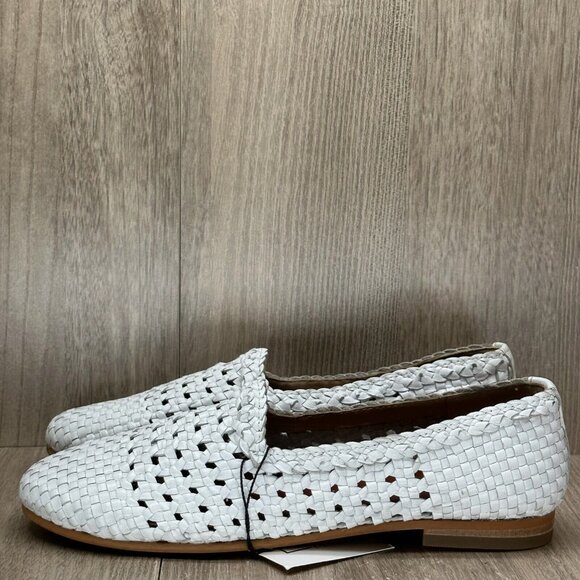 For Love & Lemons Shoes Womens Sz 7 Braided Leather Loafer Low Top Slip On White - Picture 2 of 13